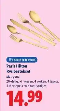 Lidl Paris Hilton Rvs bestekset aanbieding