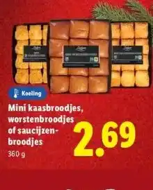Lidl Mini kaasbroodjes, worstenbroodjes of saucijzen- broodjes aanbieding