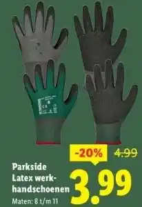 Lidl Parkside Latex werk-handschoenen aanbieding