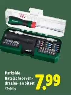 Lidl Parkside Ratelschroeven- draaier- en bitset aanbieding