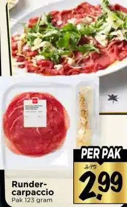 Vomar Voordeelmarkt Runder- carpaccio aanbieding