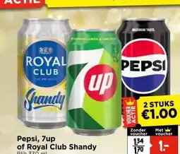 Vomar Voordeelmarkt Pepsi, 7up of Royal Club Shandy aanbieding