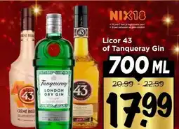 Vomar Voordeelmarkt Licor 43 of Tanqueray Gin aanbieding