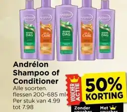 Vomar Voordeelmarkt Andrélon Shampoo of Conditioner aanbieding