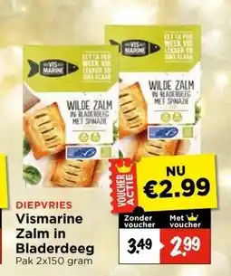 Vomar Voordeelmarkt DIEPVRIES Vismarine Zalm in Bladerdeeg aanbieding