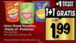 Vomar Voordeelmarkt Unox Good Noodles, -Pasta of -Potatoes aanbieding