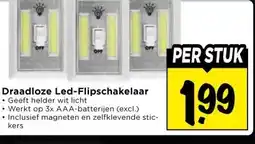 Vomar Voordeelmarkt Draadloze Led-Flipschakelaar aanbieding