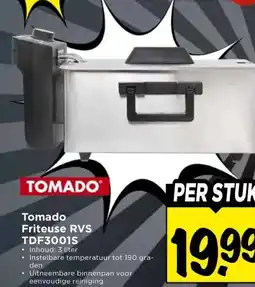 Vomar Voordeelmarkt Tomado Friteuse RVS TDF3001S aanbieding