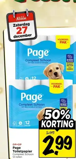 Vomar Voordeelmarkt Page Toiletpapier aanbieding