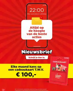 Vomar Voordeelmarkt Elke maand kans op een cadeaukaart aanbieding