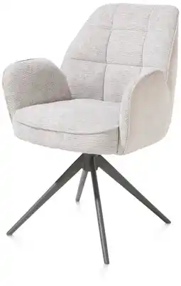 Henders & Hazel Bell, armstoel - graphiet frame - draaibaar - pocket - combi Calabria / Vada - Kiezel aanbieding