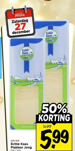 Vomar Voordeelmarkt Echte Kaas Plakken Jong aanbieding