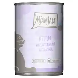 Zooplus Economy Pack 24x400g MjAMjAM Kitten Excellent Kalf met zalmolie nat kattenvoer aanbieding