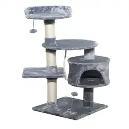 Pets Place Adori Krabpaal Indy - Krabpalen - 40x40x112 cm Lichtgrijs Wit aanbieding