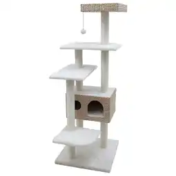 Pets Place Adori Krabpaal Maria - Krabpalen - 60x60x164.5 cm Wit aanbieding