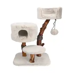Pets Place Adori Krabpaal Ava - Krabpalen - 60x48x103 cm Bruin Wit aanbieding