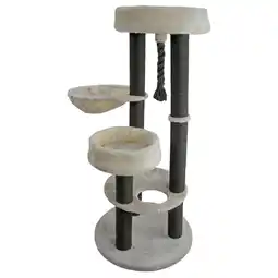 Pets Place Adori Krabpaal Kitty - Krabpalen - 60x60x130 cm Creme Grijs aanbieding