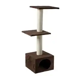 Pets Place Adori Krabpaal Basic Box Smaragd - Krabpalen - 35x35x103 cm Bruin aanbieding