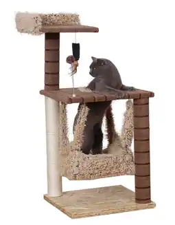 Pets Place Adori Krabpaal Carol - Krabpalen - 50x50x108 cm Bruin Beige Wit aanbieding