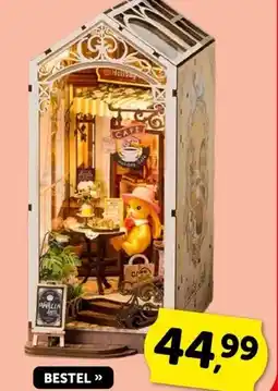 Boekenvoordeel Robotime Book Nook Holiday Café aanbieding