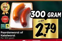 Vomar Voordeelmarkt Paardenworst of Ketelworst aanbieding