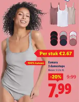 Lidl Esmara 3 damestops aanbieding