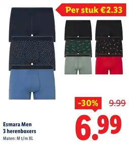 Lidl Esmara Men 3 herenboxers aanbieding