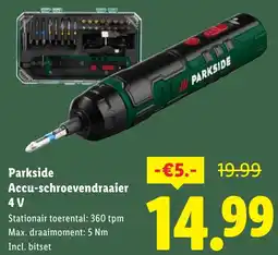 Lidl Parkside Accu-schroevendraaier 4V aanbieding
