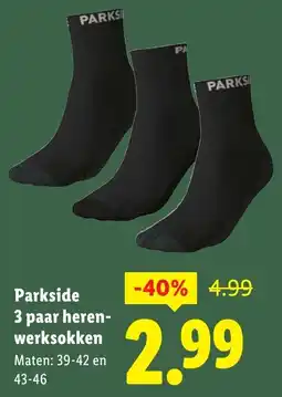 Lidl Parkside 3 paar heren werksokken aanbieding