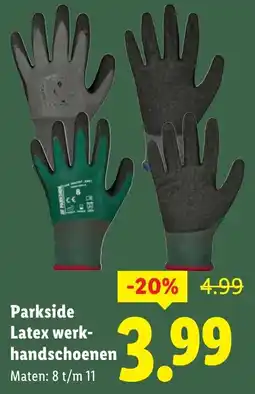 Lidl Parkside Latex werkhandschoenen aanbieding