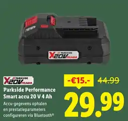 Lidl Parkside Performance Smart accu 20 V 4 Ah aanbieding