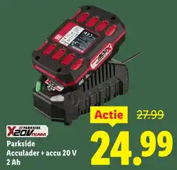 Lidl Parkside Acculader + accu 20 V 2 Ah aanbieding