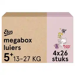 Etos Etos Woezel & Pip Luiers Junior+ Maat 5+ Megabox 4x26 stuks aanbieding