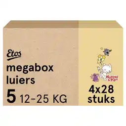 Etos Etos Woezel & Pip Luiers Junior Maat 5 12-25 kg Megabox 4x28 stuks aanbieding