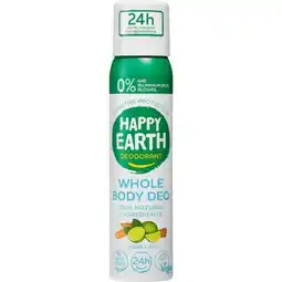 Etos Happy Earth 100% Natural Whole Body Deo Spray Cedar Lime 100ML aanbieding
