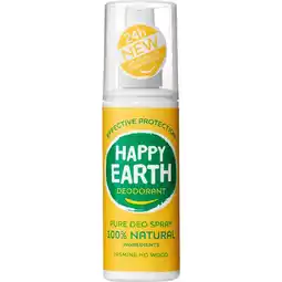 Etos Happy Earth 100% Natuurlijke Jasmine Ho Wood Deodorant Spray 100 ML aanbieding