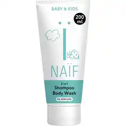 Etos Naïf Baby & Kids 2 in 1 Shampoo & Body Wash 0% Parfum 200 ML aanbieding
