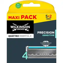 Etos Wilkinson Sword Quattro Titanium Sensitive Scheermesjes 5+2 gratis aanbieding