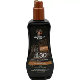 Etos Australian Gold Tan & Protect Instant Bronzer Zonnebrand Spray Gel SPF30 237 ML aanbieding