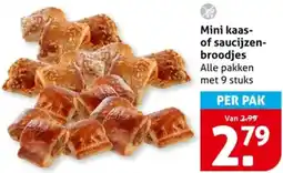 Hoogvliet Mini kaas of saucijzen broodjes aanbieding