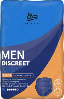 Etos Etos Daily Care Men Discreet Incontinentiebroekjes Large 10 stuks aanbieding