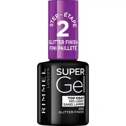 Etos Rimmel SuperGel Top Coat Nail Polish Lacquer Top Coat Glitter Effect 002 12 ML aanbieding