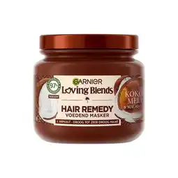 Etos Garnier Loving Blends Kokosmelk & Macadamia Hair Remedy Haarmasker 340 ML aanbieding