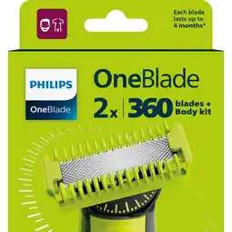 Etos Philips OneBlade 360 Vervangmesjes + Body kit - QP624/50 aanbieding
