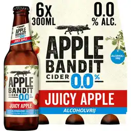 Jumbo Apple Bandit Juicy Apple 0.0 Cider Fles 6 x 300ml aanbieding