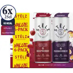Jumbo STËLZ - Hard Seltzer - Raspberry / Passionfruit Voordeelpack - 6 x 250ML aanbieding