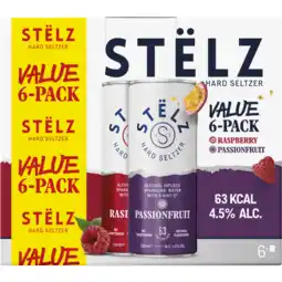 Jumbo STËLZ - Hard Seltzer - Raspberry / Passionfruit Voordeelpack - 6 x 250ML aanbieding