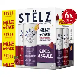 Jumbo STËLZ - Hard Seltzer - Raspberry / Passionfruit Voordeelpack - 6 x 250ML aanbieding