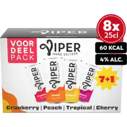 Jumbo Viper Hard Seltzer Cherry / Tropical / Cranberry / Peach Multipack 8x250ML aanbieding