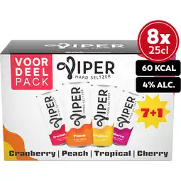 Jumbo Viper Hard Seltzer Cherry / Tropical / Cranberry / Peach Multipack 8x250ML aanbieding